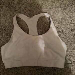 Adidas Cream Racerback Sports Bra